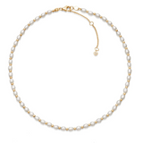 White Pearl Choker in Yellow Gold Vermeil