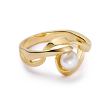 Gold Floe Pearl Ring