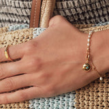 Gold Biography Pearl Charm Bracelet