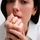 Gold Floe Pearl Ring