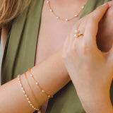 Gold Celestial Pearl Chain Bracelet