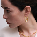 Gold Floe Pearl Hoop Earrings