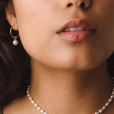 White Pearl Choker in Yellow Gold Vermeil