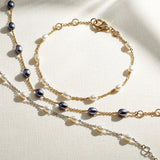 Gold Celestial Pearl Chain Bracelet