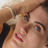 White Pearl Kula Bracelet in Yellow Gold Vermeil
