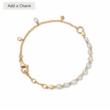 Gold Biography Pearl Charm Bracelet